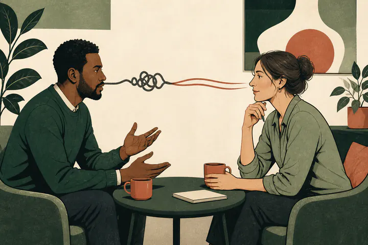 Two people turning a tense exchange into a calmer conversation
